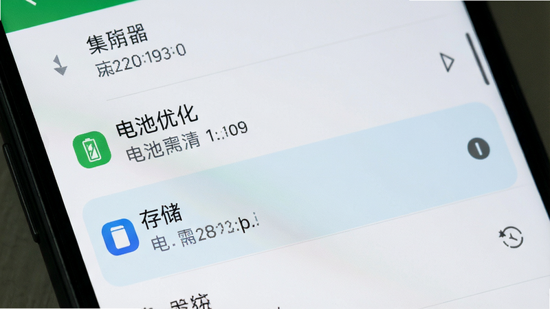 主体为手机设置界面,布局为列表形式,排版紧凑,风格为系统原生UI,细节包含“电池优化”与“存储”选项高亮,画质清晰,干净,无多余元素