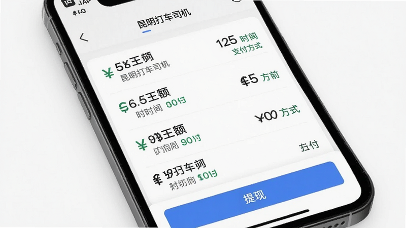 ����Ϊ�ֻ�����չʾ����ʾ��������˾����APP���������ҳ�棬�б�չʾ��ʽ��׼�¼��ÿ����ʾ��ʱ�䡢֧����ʽ���ײ��С����֡���ť������Ϊ����ɫ����������Լ��ϸ����ʾ���ҷ��ţ������������޶���Ԫ��