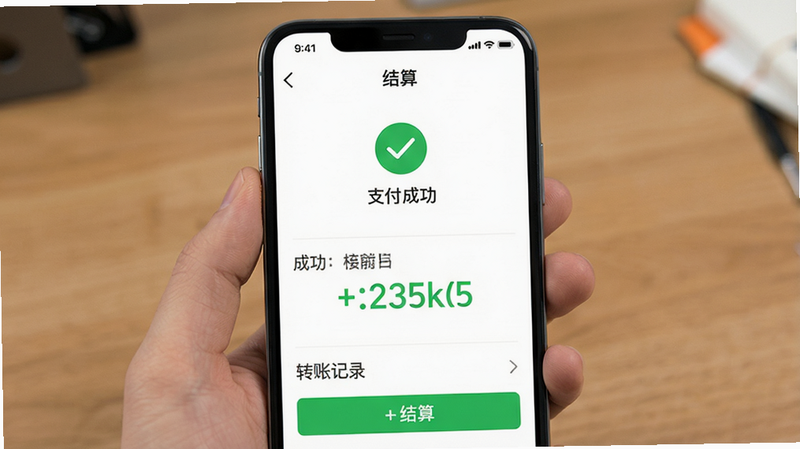 �ֻ�APP�ġ�Ǯ�����򡰽��㡱ҳ�棬��ʾһ�ʳɹ���ת�˼�¼�����Ϊ��ɫ���֣��Ϸ��С�֧���ɹ�������ɫ�Թ�ͼ�꣬����Ϊ���ף��������룬������������������񣬻��ʸ��壬�޶���Ԫ�أ��ɾ���