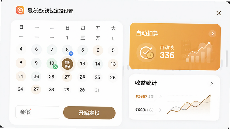 �׷���eǮ����Ͷ����ҳ�棬��ʾһ��������ͼ������˿ۿ����ڣ��·��н�������͡���ʼ��Ͷ����ť������Ϊǳɫ��ͻ����ʾ���Զ��ۿ�͡�����ͳ�ơ�ģ�飬��Ʒ���ִ���Լ���߷ֱ���