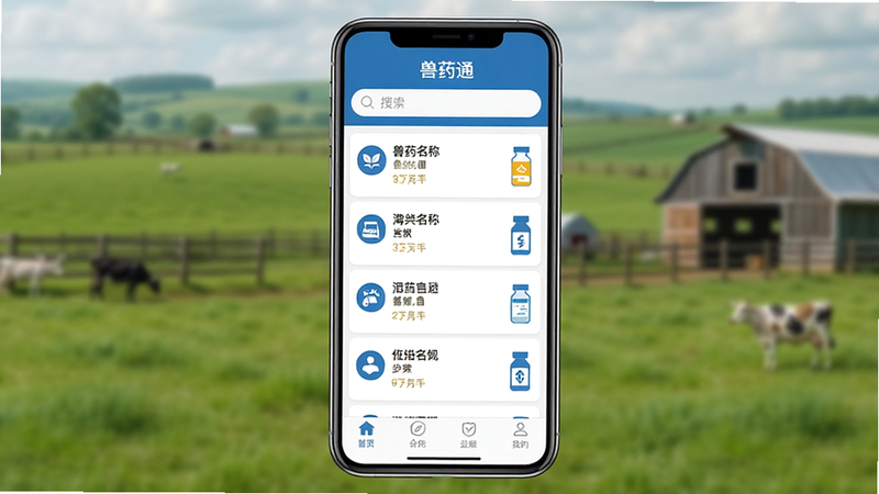 ����Ϊ�ֻ���Ļ��ʾ����ҩͨ��APP���棬��������������Ϊ���������в��б�չʾ��ҩ��������࣬�ײ�Ϊ������������ƽ����ƣ���ɫ��ɫ����ϸ�ڰ��������������Ű���ͼ�꣬���ʸ��壬�ɾ��޶���Ԫ�أ��ֻ�����չʾ�������黯��ɫ����