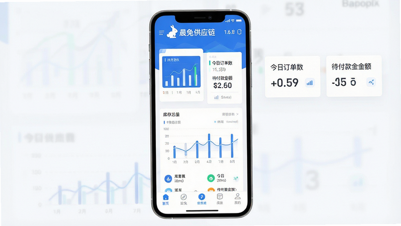 ����Ϊ���ù�Ӧ��APP����ȫ��ͼ�����ֲ��ñ�ƽ����ƣ�������ʾ�����ù�Ӧ����Logo���汾��1.6.8���м�չʾ�Ǳ������ݿ�Ƭ������������������ն���������������Ⱥ���ָ�꣬�ײ�Ϊ�����������Ϊ�ִ�����Ƽ��磬ɫ������ɫ�Ͱ�ɫΪ����ϸ�ڰ���������ͼ��������ͼ�꣬���ʸ��壬�ɾ��޶���Ԫ�أ���ˮӡ