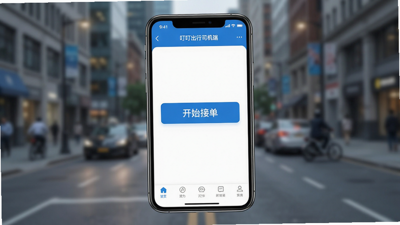 һ��չʾ����������˾���ˡ�APP����ĸ�����Ⱦͼ������Ϊ�ֻ���Ļ����ʾ������ɫ��ɫ��UI��������������Ŀ�ġ���ʼ�ӵ�����ť���ײ������������ɼ�������Ϊģ���ĳ��нֵ�ʵ�������ֿƼ��������ϵķ�񣬻���ɾ����޶���Ԫ�أ�4K���廭��