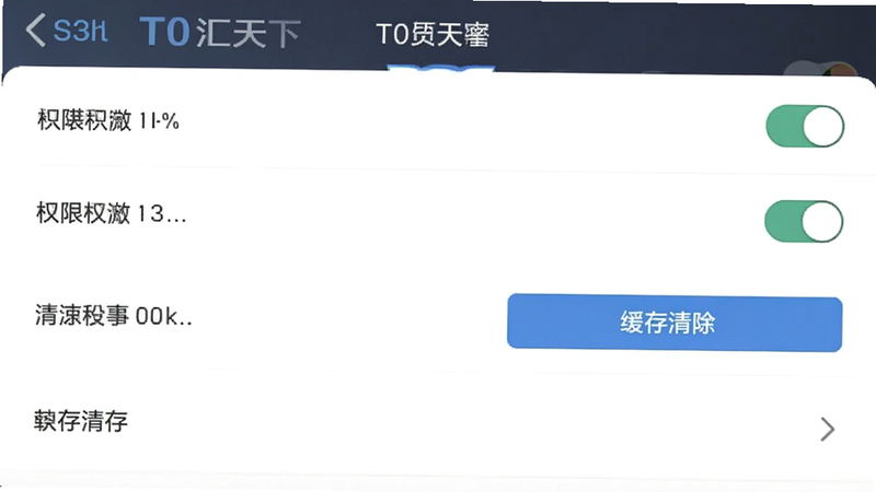 ����ΪT0������APP�����ý��棬����Ϊ�б�ʽѡ����Ϊ�������磬ϸ�ڰ���Ȩ�޿����뻺�������ť�������������ɾ����޶���Ԫ��