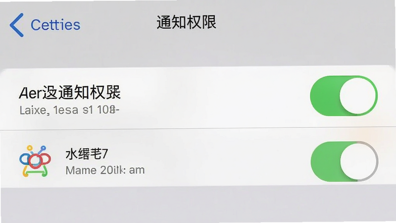 手机设置界面截图,展示‘通知权限’开关状态,界面清晰,图标明确,高清,无水印