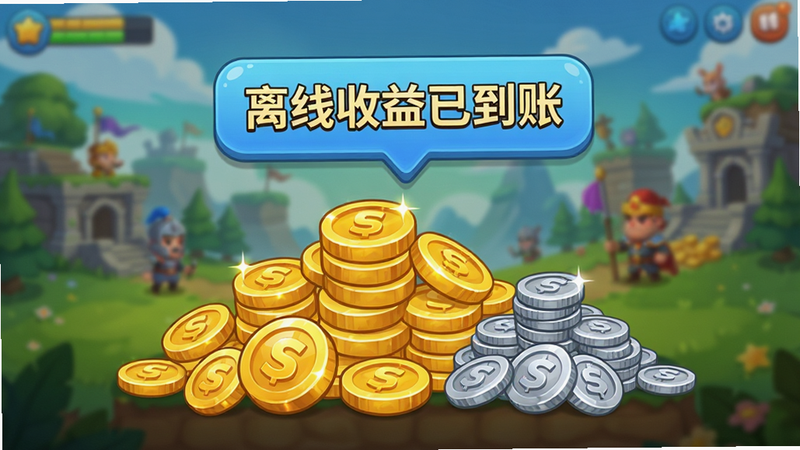����Ϊ��Ϸ�������������棬��Ļ������ʾ�޴�Ľ�ҶѺ����Ҷѣ��Ϸ������š����������ѵ��ˡ����������ݣ�������ģ������Ϸ���������־۽����ģ��Ű������ˣ����Ϊ��ͨUI��ƣ�ϸ��չʾ��ҵĹ��󣬻����������ɾ����޶���Ԫ��