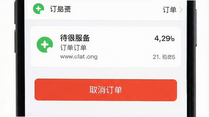 ����Ϊ�ֻ������б����棬��ʾһ��������Ķ������·������Եĺ�ɫ'ȡ������'��ť������Ϊ��ɫ�������࣬ϸ��չʾ����״̬ͼ�꣬�����������ɾ����޶���Ԫ�أ�����'ȡ������'