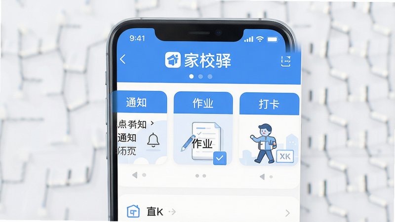 һ�Ÿ���UI����չʾͼ������Ϊ��У��App������Ļ������������������ʾ����У�䡱Logo���·���Ϊ��֪ͨ��������ҵ�������򿨡���������ģ�飬��������������ɫ����ƽ����Ʒ��ϸ�ھ��£�����4k���ɾ��޶���Ԫ�أ�����