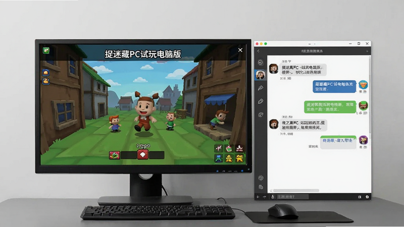������Ļ������ʾ������ǡ�׽�Բ�PC������԰桱��Ϸ���棬�Ҳ��������������ڣ���ʾ��Ϣ�Ի������ֶര�ڲ��У�������࣬ɫ��ͳһ��ͻ����Чʹ�ó������޶���װ��