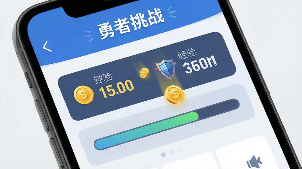 主体为手机屏幕显示游戏离线收益界面,布局清晰展示金币与经验数值,排版简约现代,风格为UI设计,细节包含金币掉落动画与进度条,画质清晰,干净,无多余元素,文字