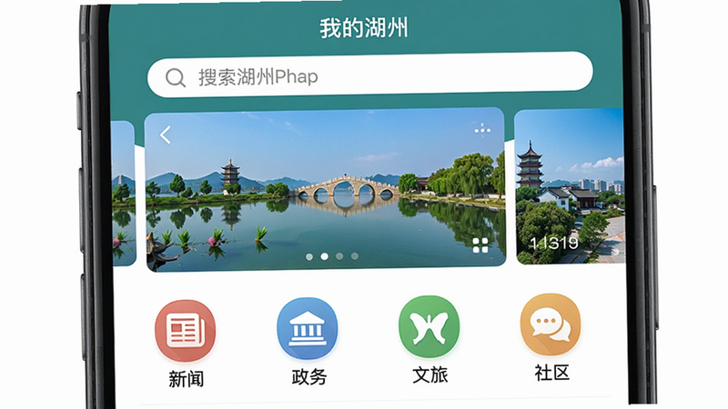 �ֻ���Ļ����չʾ������Ϊ���ҵĺ��ݡ�App��ҳ�������������������������м��ֲ�ͼչʾ���ݷ羰���·��������С����š��������񡱡������á������������ĸ����Ĺ���ͼ�꣬����ƽ����ϸ�ھ��£����ʸ��壬�ɾ��޶���Ԫ��
