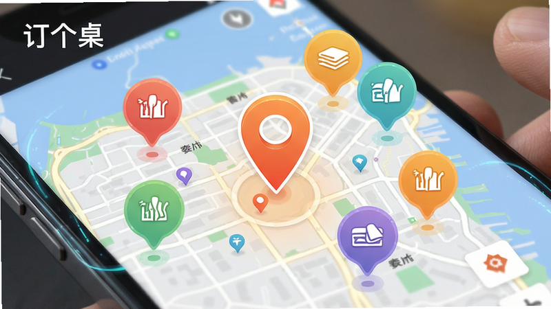 һ��չʾ����������APP��λ���ܽ���ĸ���ͼ������Ϊ��ͼ��ͼ��������һ����Ŀ�Ķ�λͼ�꣬��Χ�����Ų�ͬ��ɫ�����ݱ�Ǵ�����������������ֱ�ۣ��Ű��࣬���Ƽ�������ܰ�н�ϣ�ϸ�ڷḻ�����ʸ��壬�ɾ�������