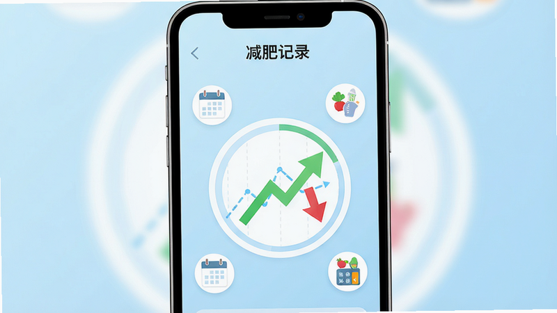 һ�Ÿ߷ֱ��ʵ��ֻ�Ӧ�ý���չʾͼ������Ϊ�����ʼ�¼��App������Ļ������Ϊ��͵�ǳ��ɫ���䣬������ʾһ��Բ�ε���������ͼ������ɫ��ͷ���ϱ�ʾ�����������ɫ��ͷ���±�ʾ���سɹ�����Χ�����ż򵥵�������ͼ���ʳ�￨·�������ͼ�꣬������Ƽ����ִ����޶���װ�Σ�����ʸ����񣬸ɾ������