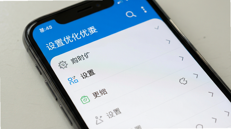 主体为手机设置界面,布局列表式,排版清晰,风格实用主义,细节明确,画质清晰,干净,文字