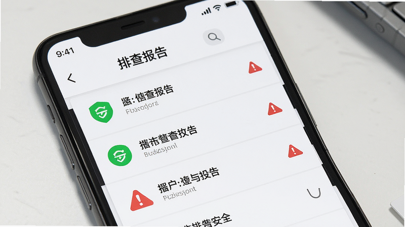 ����Ϊ�ֻ���Ļ����ʾ���Ų鱨�桱ҳ�棬����Ϊ�б�ʽ���Ű����룬��������Լ��ϸ�ڰ�����ɫ��ȫͼ�����ɫ����ͼ�꣬�����������ɾ����޶���Ԫ��