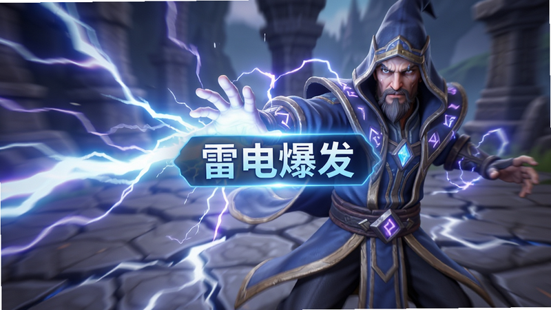 ��ʦ��ɫ�ͷŴ����׵缼����д����ɫ���ŷ��ۣ���Χ����������ɫ�ĸ������绡���������������ѵĺۼ�������ģ��������ͻ�����壬��̬ģ��Ч����ǿ�ٶȸУ����ֱ�ǩ���׵籬���������ڼ������ģ����巢�⣬��������ϷCG���ϸ�ڷḻ�������ȸ�
