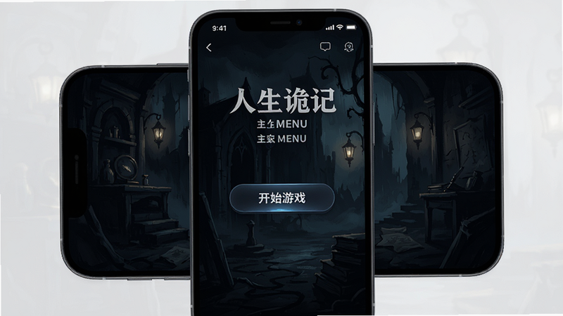 ����Ϊ�ֻ���Ļ���棬��ʾ��������ǡ�APP�����˵�����������ɫ�������ɷ��廭�����ּ�࣬�����ǿ�ʼ��Ϸ��ť���Ű����룬����������ִ���ϸ�ڷḻ�����ʸ��壬�ɾ����޶���Ԫ��