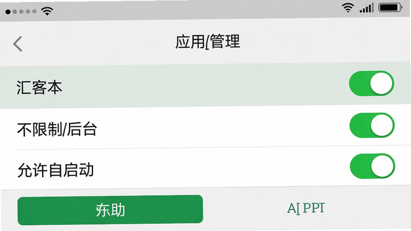 ���壺�ֻ����ý����ͼ����ʾ��Ӧ�ù������б��С���ͱ�����ѡ�У��·���ʾ�������ƺ�̨���͡������������������ѿ��������֣����½ṹ������Ϊ״̬�����м�Ϊ�������б����ײ�Ϊ������ť���Ű棺�б�������������״̬���ԣ����ϵͳԭ��UI��񣬼�����ˣ�ϸ�ڣ�����Ϊ��ɫ��ʾ���������������ɶ������ʣ����壬ɫ��׼ȷ����ģ��