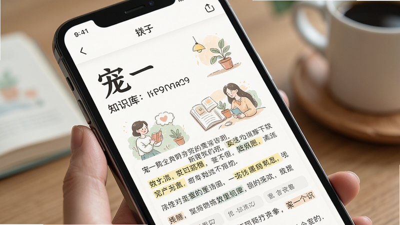 主体为手机文章阅读界面,展示“宠一”APP的知识库内容,布局为大标题加正文段落,排版舒适易读,风格清新文艺,细节包含插图和关键词高亮,画质细腻,干净,无多余元素