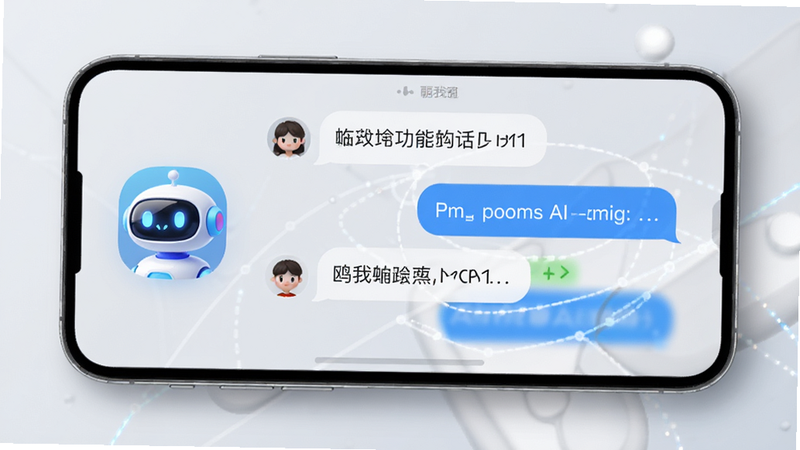 չʾ��Ÿ�ҡ�APP���ܶԻ����ܵĽ��棬��Ļ������ʾ�û�������AI�ش�ĶԻ��������������ɼ��������һ�����ܻ����˵�ͼ�꣬����Ϊǳ��ɫ��ͻ���Ի����ݵĲ�θУ����Ƽ���ǿ��ϸ�ڷḻ�����ʸ��壬�ɾ����޶���Ԫ��
