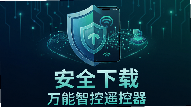 主体为盾牌图标与手机结合,象征安全,布局居中,排版大气,风格为科技蓝绿色调,细节展示数据流保护,画质高清,干净,无多余元素,文字包含