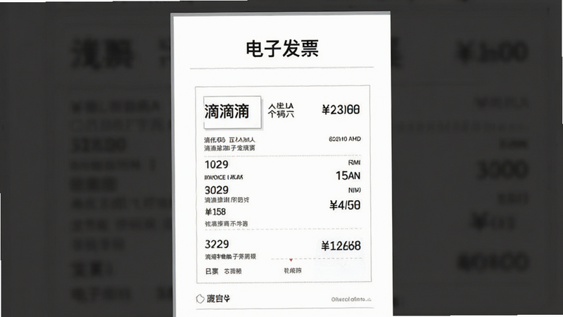 滴滴加油电子发票页面,主体为发票预览图,布局文档式,排版规范,风格严谨正式,细节显示发票代码与金额,文字“电子发票”,画质清晰,干净,无多余元素