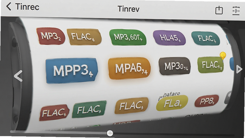 Tinrec�����б����棬��ʾ������Ƶ��ʽ��ǩ����MP3, FLAC���б�����Ч�����Ӿ����㼯���ڸ�ʽ��ʶ�ϣ�����ֱ�ۣ���������Ⱦ