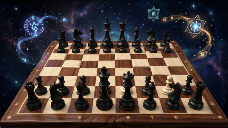 ����ΪChess Fantasy����������Ϸ�����棬��������չʾ�ž��µ�3Dľ��������ڰ����ӣ����������������ǿ���Ʈ����ħ����Ч���Ű�����������Ϊдʵ3D��Ⱦ��ϸ�ڷḻ���ʸб��棬���廭�ʣ��ɾ��޶���Ԫ��