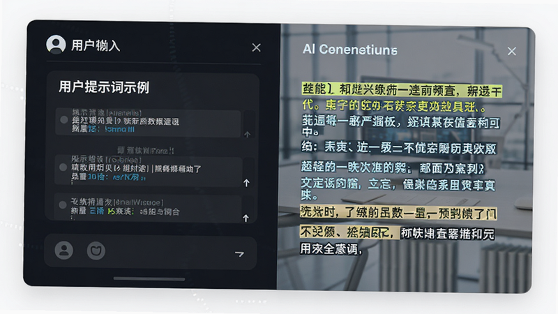 ����Ϊһ������ĶԻ�����棬������û�����ľ�����ʾ��ʾ�����Ҳ���AI���ɵĸ������İ����������Ϊ���ҷ������Ű����������Ϊ�ִ�����磬ϸ��չʾ���ָ����Աȣ����ʸ��壬�ɾ����޶���Ԫ��