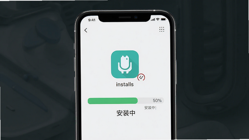 芳华未来安装过程示意图,主体为手机屏幕显示安装进度条,布局为居中显示,排版简洁,风格为系统原生UI,细节包含安装图标与进度百分比,画质清晰,干净,无多余元素,文字显示