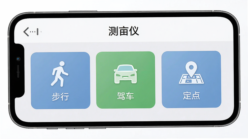 �ֻ������ͼ���չʾ����Ķ�ǡ�APP�ڵ�ģʽѡ��ҳ�棬������ť�ֱ��ע�����С������ݳ����������㡱��ͼ����ֱ�ۣ�����Ϊǳ��ɫ��UI��Ʊ�ƽ���������׶�������������Ԫ�أ��߷ֱ���