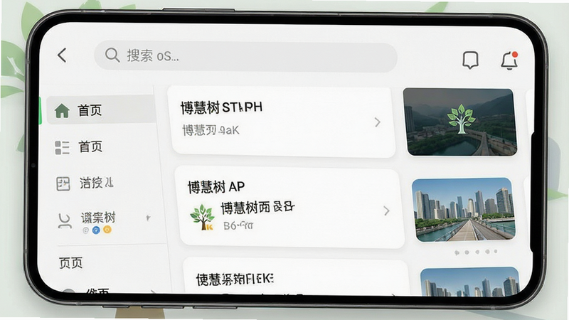 一张高清手机屏幕截图,主体显示“博慧树”APP的主界面,布局为简洁的列表式笔记卡片,排版整齐,风格为极简扁平化设计,细节包含顶部搜索栏、左侧分类导航、右侧内容预览区,文字清晰可见,画质4k,干净,无多余元素