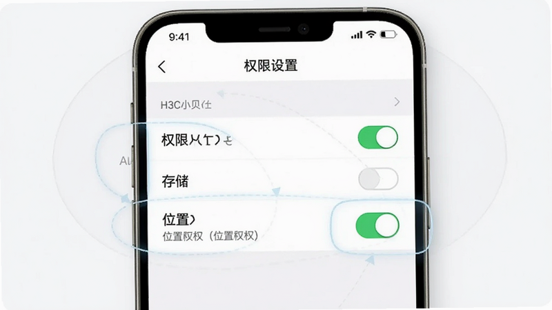 H3CС��APPȨ�����ý̳̲�ͼ������Ϊ�ֻ����ý��棬�����г�Ȩ�޿��أ���������ˣ�ϸ�ڸ�����ʾ�洢��λ��Ȩ�޿���Ϊ����״̬�������������ɾ������ְ���
