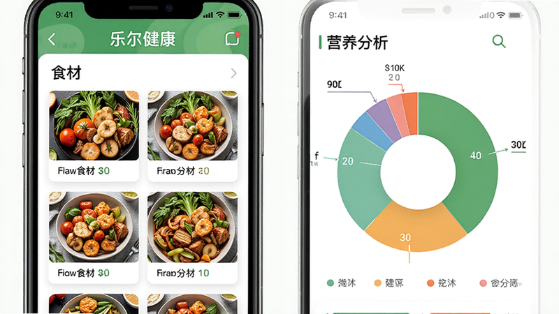 �������ֶ�����App����ʳ��¼���棬����Ϊ���ʳ���б��Ҳ�Ӫ����ͼ���Ű�ƽ�⣬���������Ȼ��ϸ����ʾʳ��ͼƬ���ˣ�����ϸ�壬�ɾ������ֱ�ע