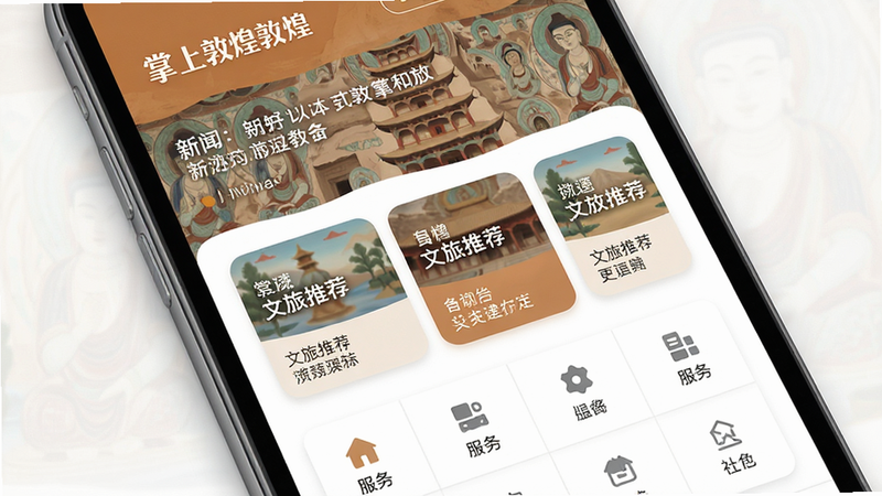 ����Ϊ�ֻ���Ļ��д����ʾ���϶ػ�APP��ҳ���棬����������Ϊ�������������в������Ƽ���Ƭ�͵ײ����������Ű�����ִ���ƽ����ƣ�����������ϸ��չʾĪ�߿߱ڻ�Ԫ����Ϊ����װ�Σ����ְ���