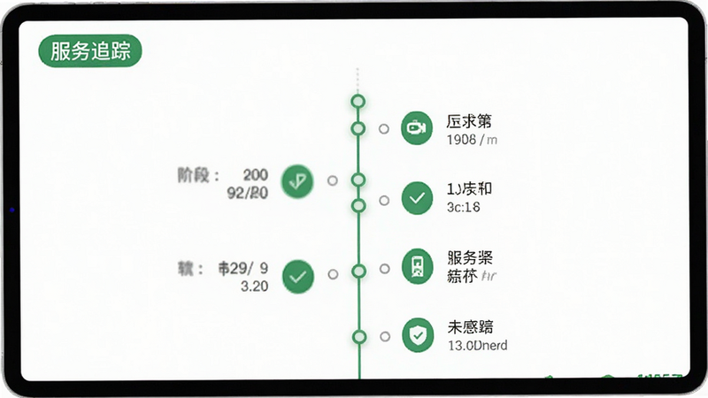 ����Ϊ�������׷�ٽ��棬����Ϊʱ������ʽ���Ű洹ֱ���£����Ϊ��Լ��ɫϵ��ϸ����ʾ��ͬ�׶εķ���״̬ͼ�꣬�����а���������׷�١���ǩ�����ʸߣ��ɾ����޶���Ԫ��