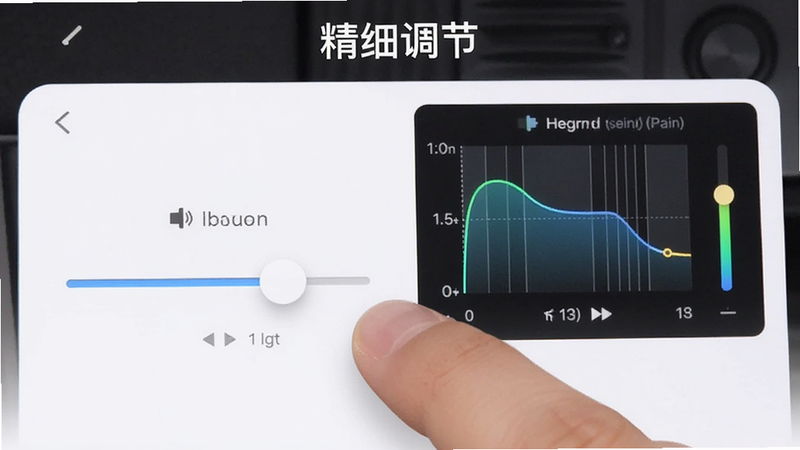 �ֻ�APP������չʾ�������ڻ����Ƶ�ʾ��������棬����λ���м䣬Ƶ������ͼ��ʾ�ߵ�Ƶ��ƽ��״̬����ָ�����϶����飬�������ֱ�����ã����֡���ϸ���ڡ���ע���Ϸ��������û����������ƿ���