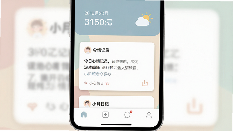 ����ΪС���ռ�APP����ҳ�����ͼ�����ֳ��ִ�ֱ��Ƭʽ����������ʾ�������������в�չʾ���������¼��Ƭ���ײ�Ϊ�����������Ϊ���±�ƽ��UI��ϸ�ڰ�����͵�Ī����ɫϵ�������ɫ��Ƭ��Ӱ�����ʸ��壬�ɾ����޶���Ԫ�أ����ְ���