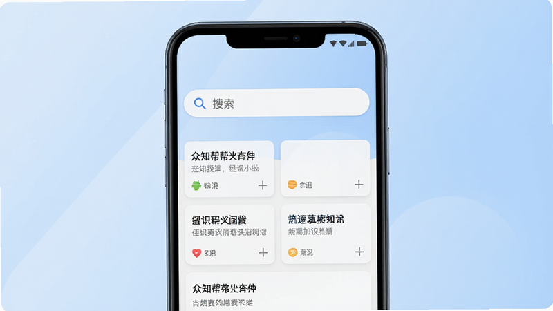 һ��չʾ��֪�ﰲ׿Ӧ��������ĸ�����Ⱦͼ����Ļ������ʾ�ż��İ�ɫ�������·����������е�֪ʶ��Ƭ�б�������Ϊ��͵�ǳ��ɫ���䣬�������ִ���Լ������Ԫ���������޶���װ�Σ����ʸɾ�