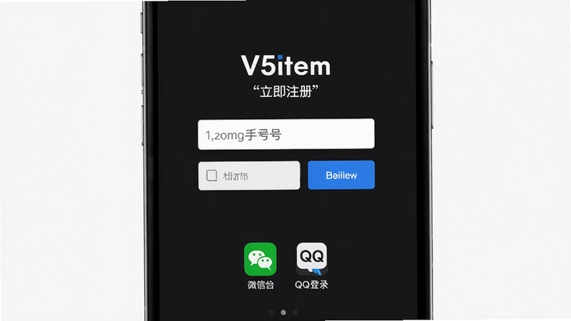 ����ΪV5itemע���¼���棬�м���ʾ�ֻ������������֤�밴ť���ײ���΢��/QQ��¼ͼ�꣬��񼫼�ϸ�����������壬�ɾ����޶���Ԫ�أ����ּ�����