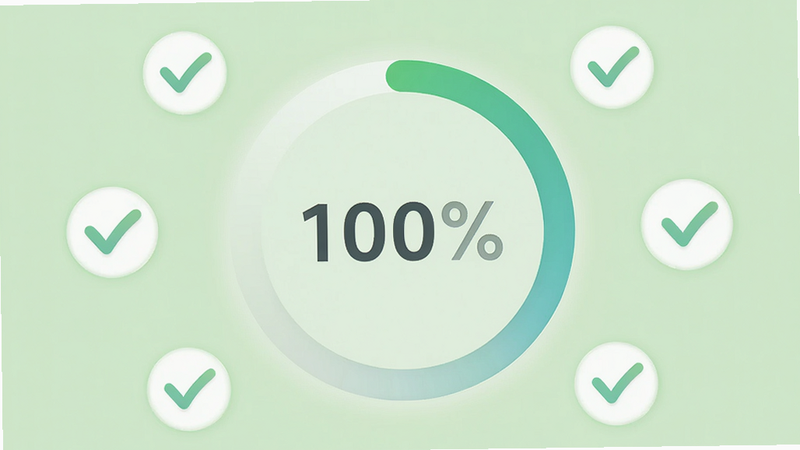 ����Ϊһ��Բ�ν��������м���ʾ��100%����������Χ�����ŶԹ�ͼ�꣬����Ϊ����ɫ���������ľ۽����Ű��࣬����������죬ϸ����ͣ����ʸ��壬�ɾ����޶���Ԫ��
