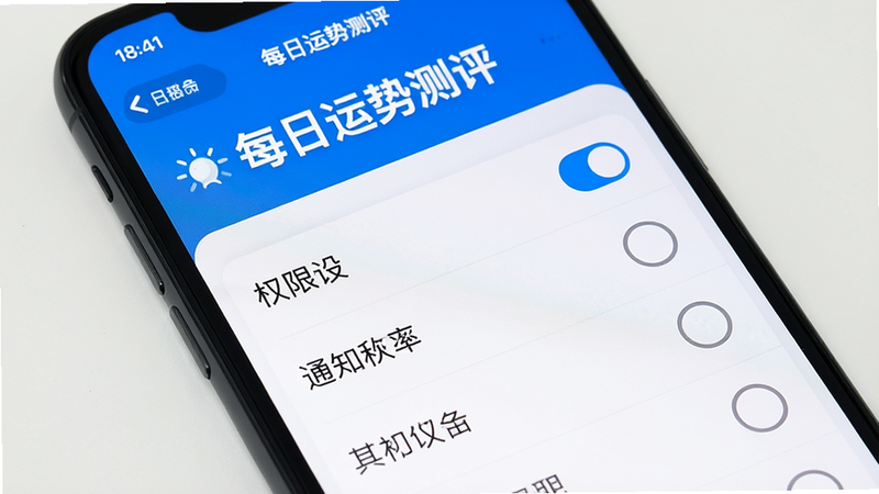 �ֻ���Ļ��ʾ��ÿ�����Ʋ�����APP��Ȩ������ҳ�棬�б��й�ѡ��֪ͨȨ�ޣ�����Ȩ��δ��ѡ������������������Ŀ��������࣬�޶���Ԫ�أ����壬ϸ��׼ȷ
