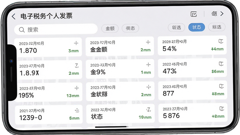 ����Ϊ������˰����˷�Ʊ��APP�е���ʷ��¼�б����棬����Ϊ��Ƭʽ�б���ÿ�ſ�Ƭ��ʾ���ڡ���״̬���Ű������ܼ������Ϊǳ��ɫ�������ɫ��Ƭ��ϸ�ڰ�����������ɸѡ��ǩ�������������ɾ��޶���Ԫ��
