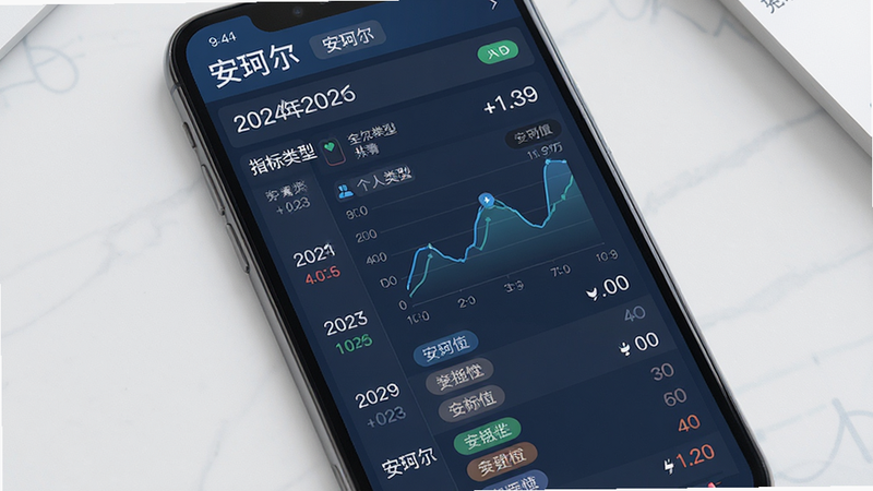 安珂尔健康档案时间轴视图,主体为手机屏幕展示的个人健康历史列表,布局纵向滚动包含日期、指标类型与数值,排版条理清晰,风格专业严谨,细节展示折线图趋势与标签分类,画质高保真,干净无干扰元素,文字标注