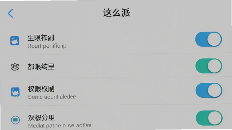 主体为手机设置界面截图,显示“这么派”应用权限设置页面,布局清晰,左侧为权限列表,右侧为开关状态,风格简洁直观,细节包含开关按钮与文字说明,画质清晰,干净无多余元素
