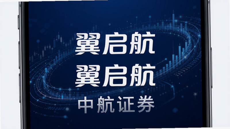 主体为翼启航APP启动界面,深蓝色科技背景,中央显示白色