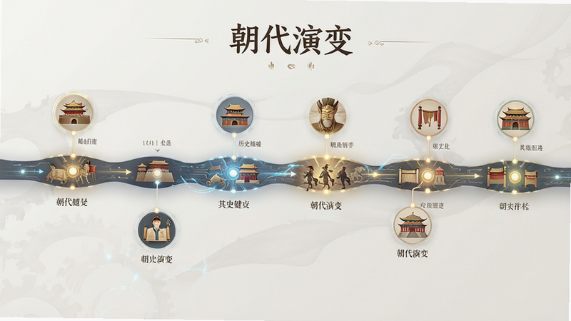 ����Ϊ��ʷʱ������ӻ����棬����չʾ��������ĳ��������ߣ��ڵ㴦��ע�ؼ���ʷ�¼�ͼ�꣬�Ű�������Ȼ������߿Ƽ�����ŵ���ζ��ϸ��ͻ���ڵ����Ч�������ʾ��£��ɾ������ұ��������ֱ�ʶ�������ݱ䡱