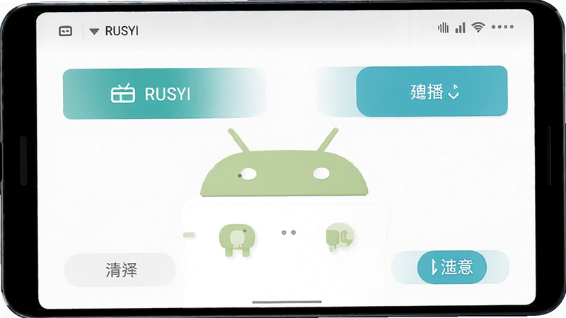 һ��չʾRUSYI��׿Ӧ��������ĸ����ͼ�������������������Ĺ��ܰ�ť�������ɾ�������ִ���Լ�����ʳ��壬�޶���Ԫ��