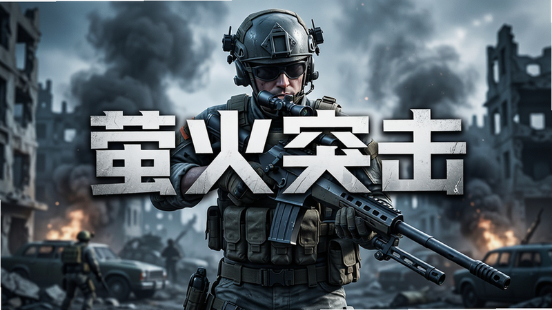一张高保真的游戏宣传海报,主体为身穿战术装备的士兵手持狙击枪,背景是硝烟弥漫的现代战场废墟,色调冷峻,光影质感强烈,画面中央醒目位置展示