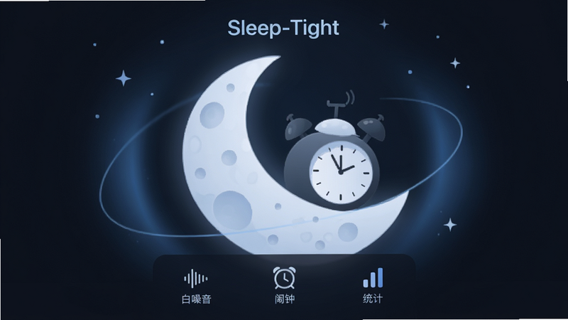Sleep-Tight ˯���ػ�Ӧ��������ȫ��ͼ����ɫģʽ������������ʾ�޴������ͼ���ʱ�ӣ���Χ��������͵���ɫ���Σ��ײ������š����������������ӡ�����ͳ�ơ�������Լͼ�꣬�����񼫼򡢿Ƽ�������������ʸ���廭����޶���Ԫ�أ����������ɼ���